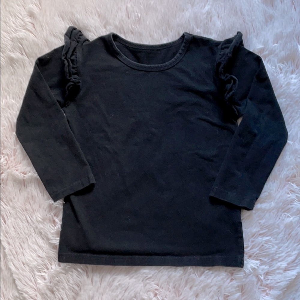 Girls Ruffled Black Top!
